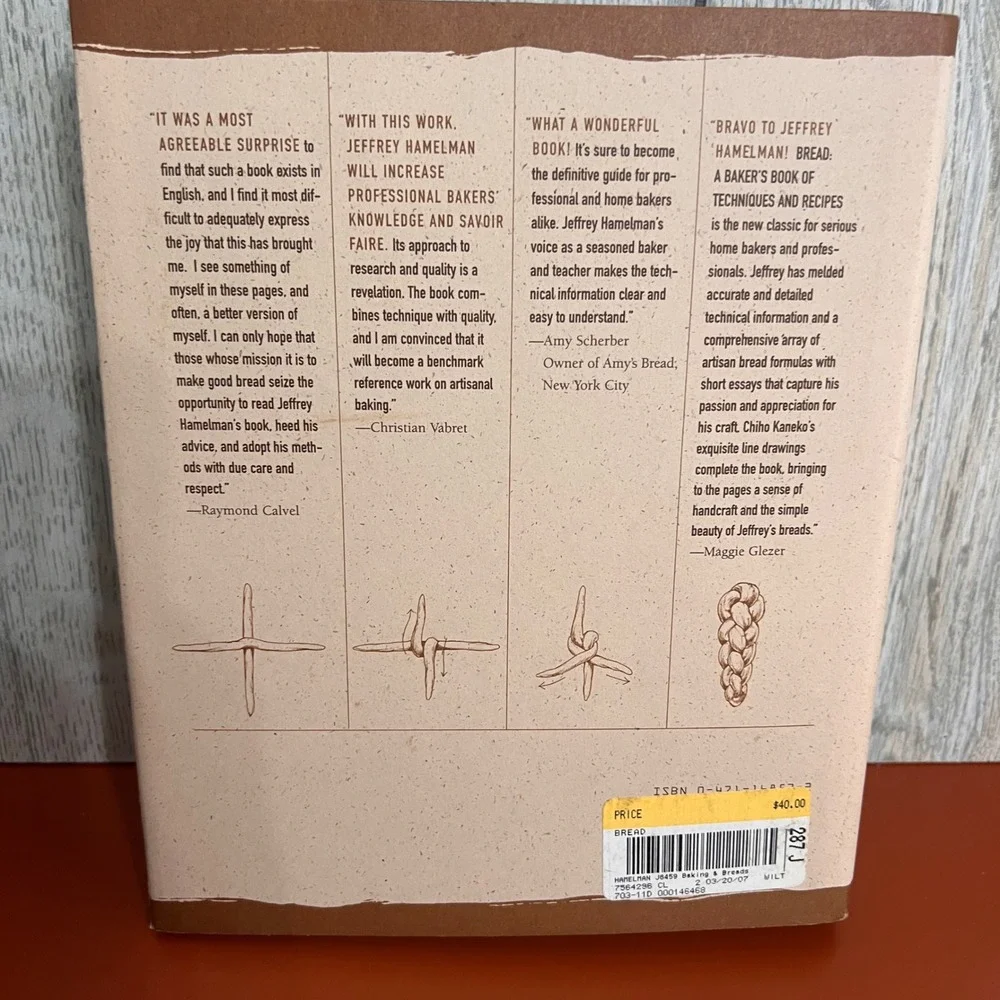 Bread A Bakers Book of Techniques and Recipes Jeffrey Hamelman Hardcover 2004